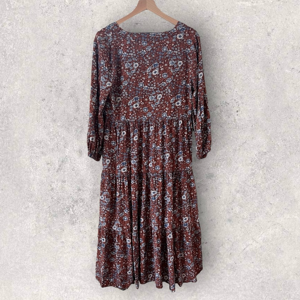 Madewell Challis Wrap Midi Dress Woodland Floral Size M - Picture 7 of 7